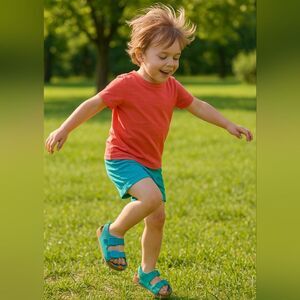 Lily & Dan Teal Buckle Strap Sandals Size 11/12 Kids Summer Beach Coastal Comfy